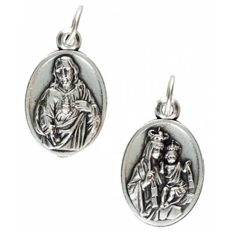Médaille 18 mm OV - Scapulaire - Métal argenté