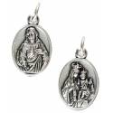 Médaille 18 mm OV - Scapulaire - Métal argenté