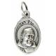 Médaille 15 mm OV - St P Pio - Métal argenté / relique