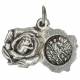Médaille rose double 15 mm St Michel / Ange gardien - Métal argenté