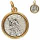 Médaille 15 mm St Michel / Ange gardien - Métal bicolore