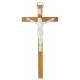 Croix Murale 15 cm Bois brun clair + corps lumineux