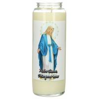 Noveenkaars in glas / wit / Wonderbare 