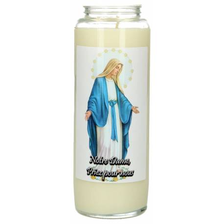 Noveenkaars in glas / wit / Wonderbare 