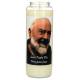 Noveenkaars in glas / wit / H. Padre Pio 