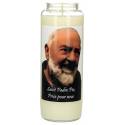 Neuvaine en verre / blanc / St Padre Pio