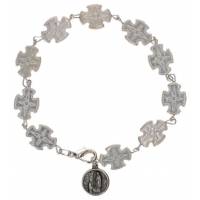 Armband-tientje 10 kruisjes + medaille 