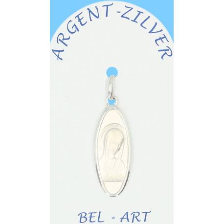 Médaille Argent Vierge ovale 23 X 10 mm