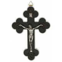 Kruisbeeld - 23 cm - Zwart en wit hout 