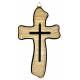 Croix murale - 16 cm - Bois bruin et noir