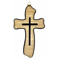Kruisbeeld - 16 cm - Wit en zwart hout 