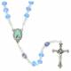 Chapelet N. D. de Lourdes Bleu clair s/ fil acier