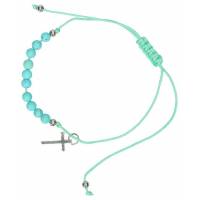 Armband op koord - blauwe natuurstenen 