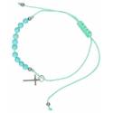 Armband op koord - blauwe natuurstenen 