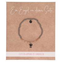Bracelet "un ange à tes cotés" en acier et pierres de soleil