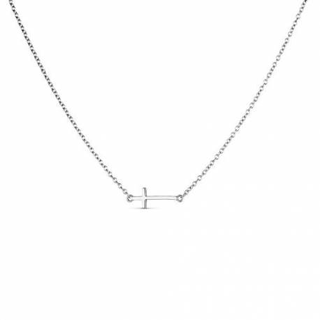 Halssnoer met kruis in zilver 