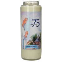 Bougie de Neuvaine en verre / blanc / Appar. Banneux / 75
