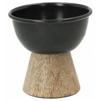 Brûle-encens - H 7 x 6 cm - Fer noir et base bois