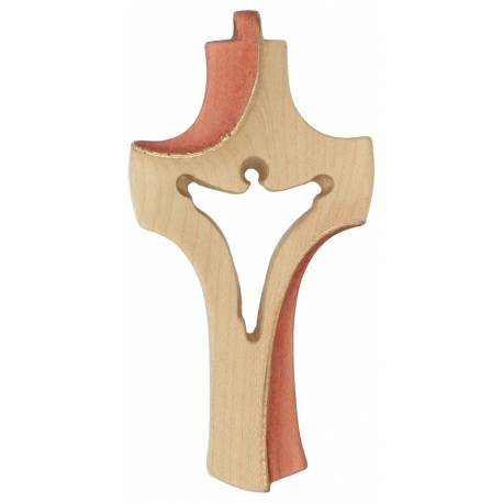 Houtsnijwerk Kruis Van Passie 12 cm Gekleurd hout 