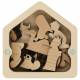 Nativité en bois scuplté dans une boîte de 08cm Naturel