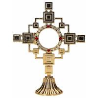 Ostensoir doré - H 15 cm - pour hostie de 35 mm