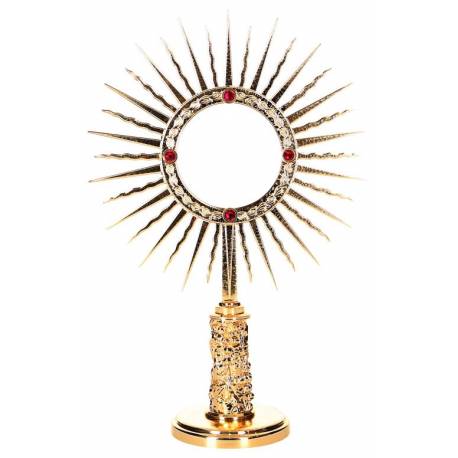 Ostensoir doré - H 27 cm - pour hostie de 70 mm