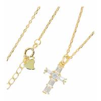 Zilver halsketting met kruis 