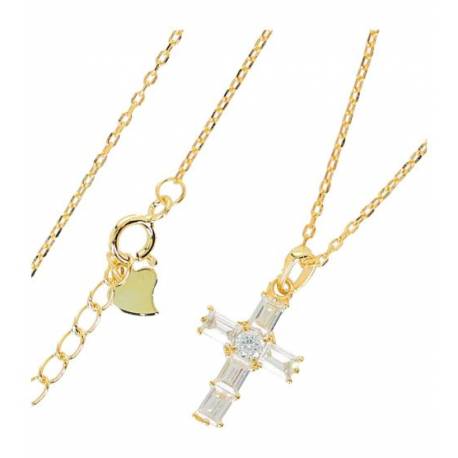Zilver halsketting met kruis 