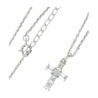 Zilver halsketting met kruis 