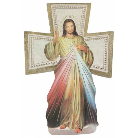 Croix sur pied 9 X 14 cm Christ Miséricordieux