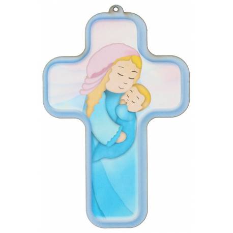 Croix Berceau - 13 X 9 cm - Vierge et enfant