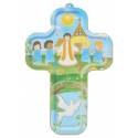 Wiegekruis - 13 X 9 cm Kerk / kinderen / duif 