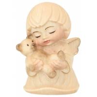 Ange avec ours en peluche - 7 cm Alabaster