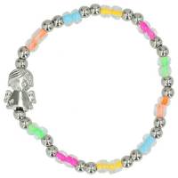 Armband op elastiek multicolor + engel 
