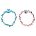 Bracelet sur élastique bleu / rose