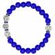 Armband op elastiek - blauw + med. H Benedictus 