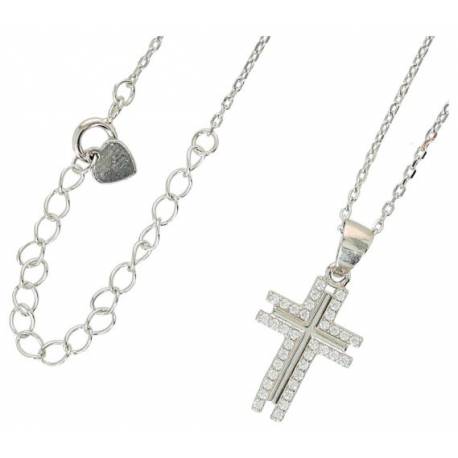 Collier argent avec croix