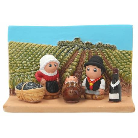 Crèche de Noël en terre cuite - "Crèche du monde" Bourgogne