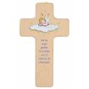 Croix Murale 15 x 8.5 cm Que ton ange gardien ... - Rose