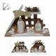 Crèche de Noël (étable + Sainte-Famille) de 14 cm avec lumière