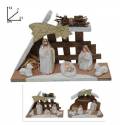 Kerststal van 14 cm met licht 