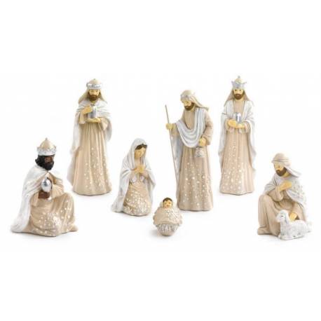 Kerstgroep van 7 figuren - 17 cm 
