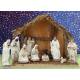 Kerstset : stal (20x10x20cm) met 11 figuren 10 cm 