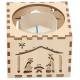 Houten kaarshouder met kerststal 