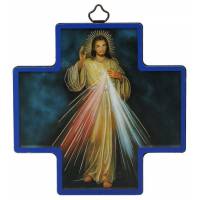 Icône 12 X 12 cm Croix Christ Miséricordieux