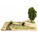 Décor pour santons de Provence Cascade et rivière 32 x 22 cm