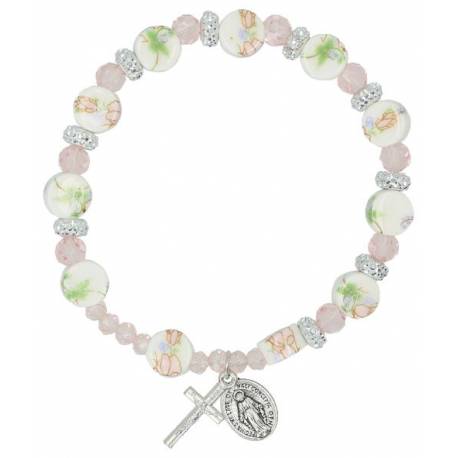 Armband / elastiek + Medaille + Kruisje 