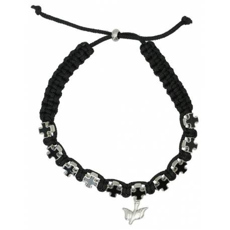 Bracelet sur corde Croix émail