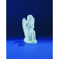 Beeld 35 Cm Engel Geknield Wit 