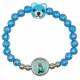 Armband op elastiek blauw 